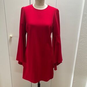 Love...ady Red A-Line Bell Sleeve Dress